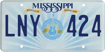MS license plate LNY424