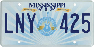 MS license plate LNY425