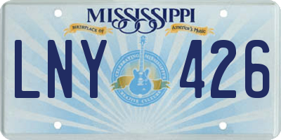 MS license plate LNY426