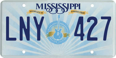 MS license plate LNY427