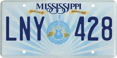 MS license plate LNY428