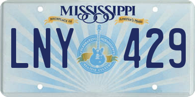MS license plate LNY429