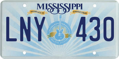 MS license plate LNY430