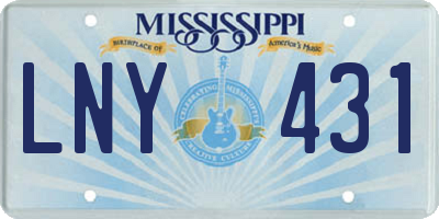 MS license plate LNY431