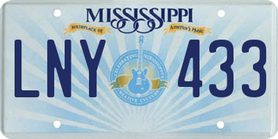 MS license plate LNY433