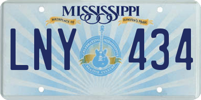 MS license plate LNY434