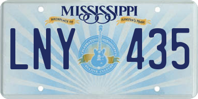 MS license plate LNY435