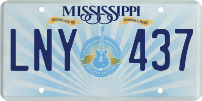 MS license plate LNY437