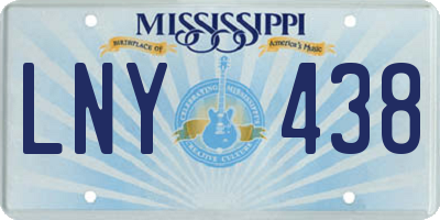 MS license plate LNY438