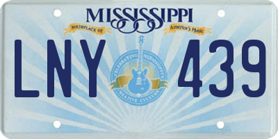 MS license plate LNY439