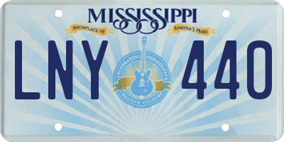 MS license plate LNY440