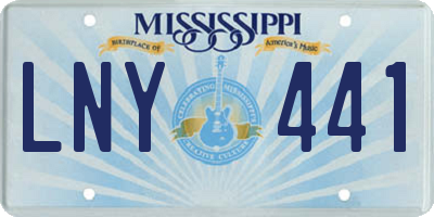 MS license plate LNY441