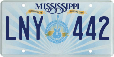 MS license plate LNY442
