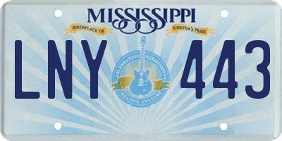 MS license plate LNY443