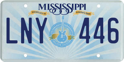 MS license plate LNY446