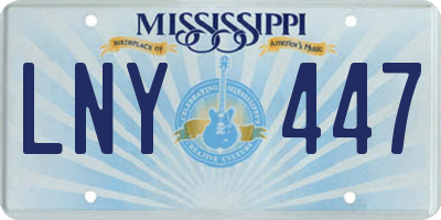 MS license plate LNY447