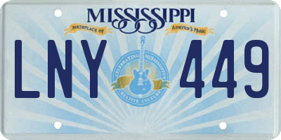 MS license plate LNY449