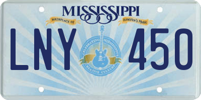 MS license plate LNY450