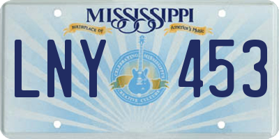 MS license plate LNY453