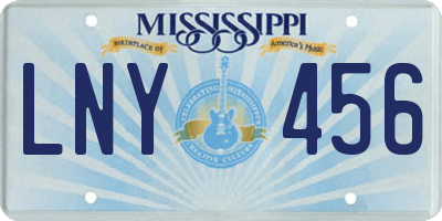 MS license plate LNY456