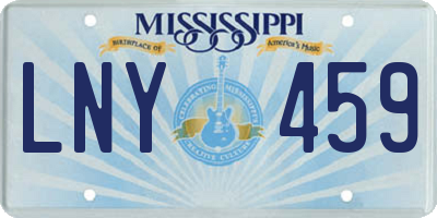 MS license plate LNY459