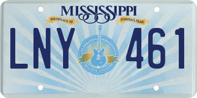 MS license plate LNY461