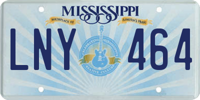MS license plate LNY464