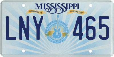MS license plate LNY465
