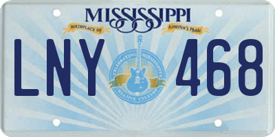 MS license plate LNY468