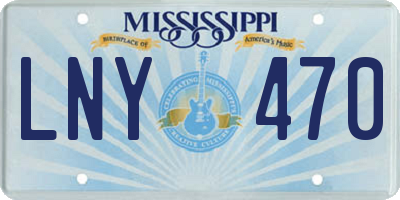 MS license plate LNY470