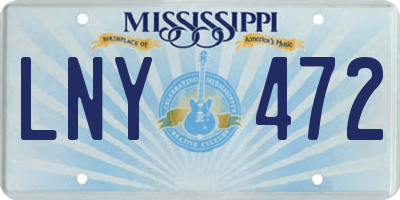 MS license plate LNY472