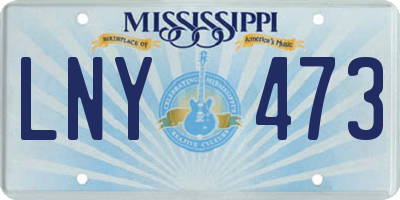 MS license plate LNY473