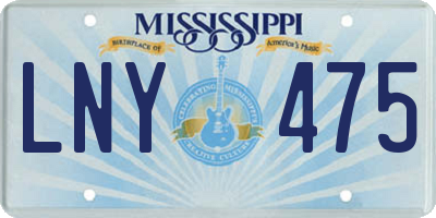 MS license plate LNY475