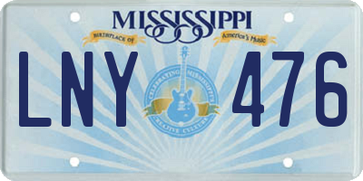 MS license plate LNY476