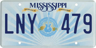 MS license plate LNY479