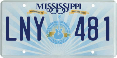 MS license plate LNY481