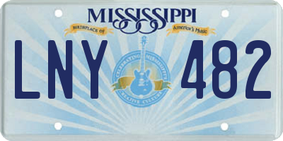 MS license plate LNY482