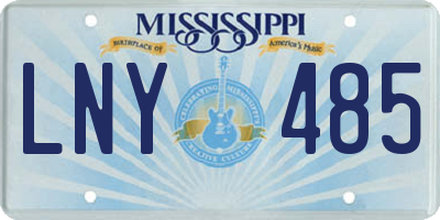 MS license plate LNY485