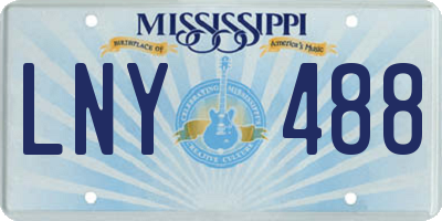 MS license plate LNY488