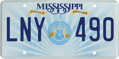 MS license plate LNY490