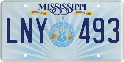 MS license plate LNY493