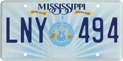 MS license plate LNY494