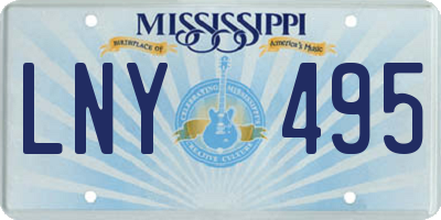MS license plate LNY495