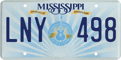MS license plate LNY498