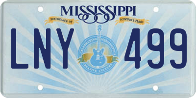 MS license plate LNY499