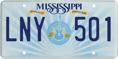 MS license plate LNY501