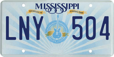MS license plate LNY504