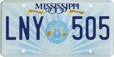 MS license plate LNY505