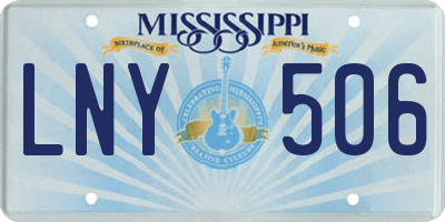 MS license plate LNY506