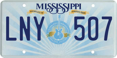 MS license plate LNY507
